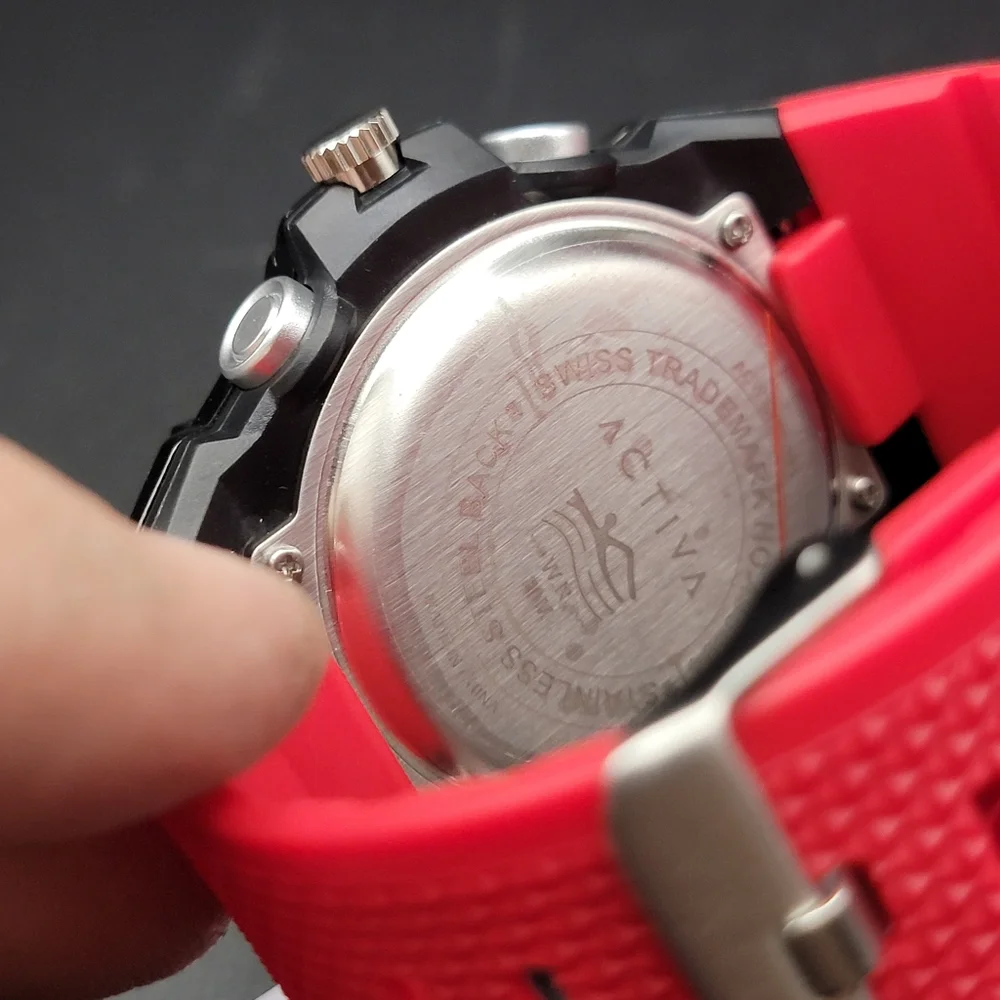 NEW Activa Digital Men's Watch 55mm Red ACW8092-003 Steering Wheel Chronograph